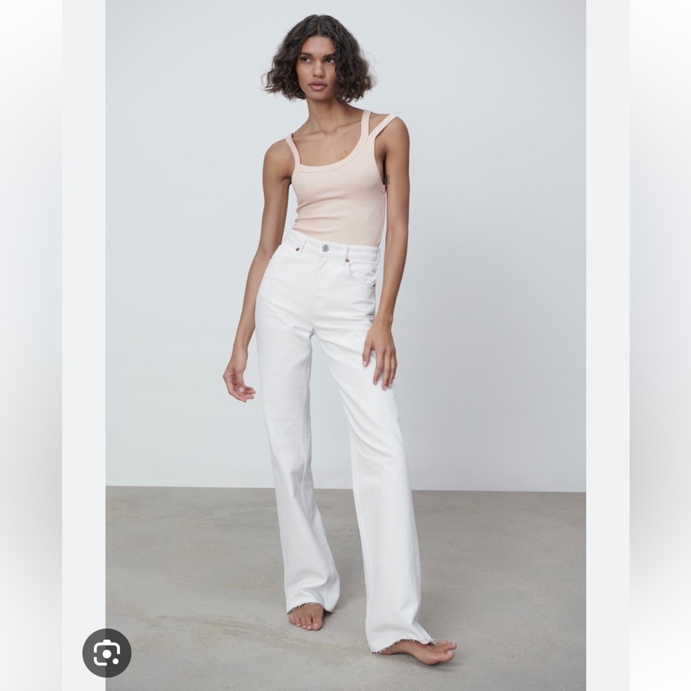 NWT Zara asymmetric ribbed bodysuit 5644/329 Light dusty pink Small